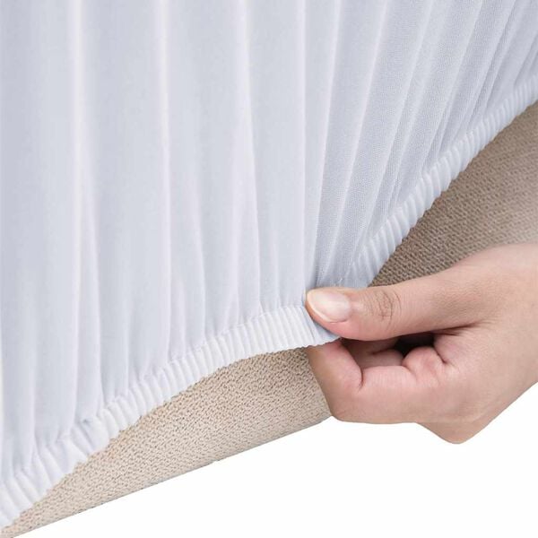 vidaXL Stretch Sofahusse 2-Sitzer Wei&szlig; Polyester-Jersey