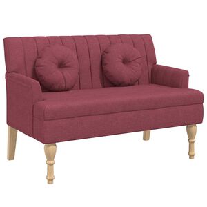 vidaXL Sitzbank mit Kissen Weinrot 113x64,5x75,5 cm Stoff