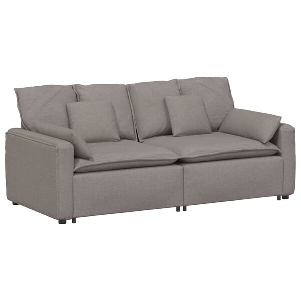 vidaXL Modulares Sofa mit Kissen Taupe