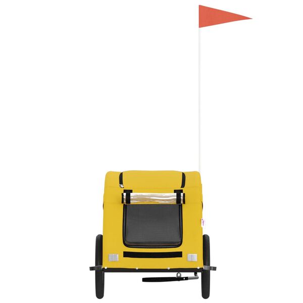 vidaXL Fahrradanh&auml;nger f&uuml;r Haustiere Gelb Oxford-Gewebe und Eisen