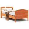 vidaXL Massivholzbett ohne Matratze Wachsbraun 75x190 cm Kiefernholz