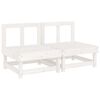 vidaXL Mittelsofas mit Kissen 2 Stk. Weiß Massivholz Kiefer