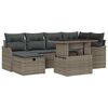 vidaXL Garten-Sofa-Set mit Kissen mit Speicher 7 pcs Grau Poly Rattan