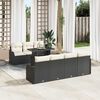 vidaXL Gartensofa-set mit Kissen 8 pcs Schwarz Poly-Rattan