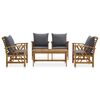 vidaXL 5-tlg. Garten-Lounge-Set mit Auflagen Massivholz Akazie