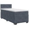 vidaXL Boxspringbett mit Matratze Dunkelgrau 80 x 200 cm Samt