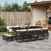 vidaXL 13-tlg. Garten-Essgruppe mit Kissen Schwarz Poly Rattan