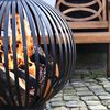 Esschert Design Feuerkorb Ball Gestreift Schwarz Kohlenstoffstahl FF400