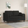 vidaXL 2-Sitzer-Sofa mit Zierkissen Schwarz 120 cm Stoff
