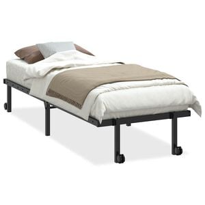 vidaXL Bettgestell ohne Matratze Klappbar Schwarz 75x190 cm Stahl