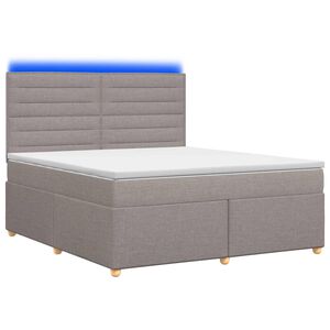 vidaXL Boxspringbett mit Matratze Taupe 140 x 200 cm Stoff