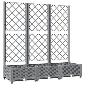 vidaXL Pflanzk&uuml;bel mit Rankgitter Hellgrau 120x40x121,5 cm PP