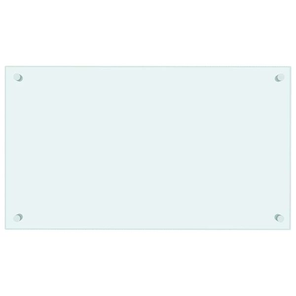 vidaXL K&uuml;chenr&uuml;ckwand Wei&szlig; 70x40 cm Hartglas