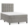 vidaXL Boxspringbett mit Matratze Hellgrau 120x190 cm Samt
