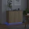 vidaXL LED-Sideboard Sonoma-Eiche 90 x 32 x 75 cm Holzwerkstoff
