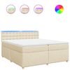vidaXL Boxspringbett mit Matratze Creme 200x200 cm Stoff