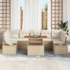 vidaXL Garten-Sofa-Set mit Speicher 8 pcs Beige Poly Rattan