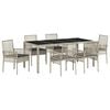 vidaXL Garten Essgruppe 7 pcs Hellgrau Poly-Rattan