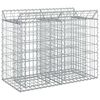 vidaXL Gabionen-Hochbeet 100 x 50 x 80 cm Verzinkter Stahl Silber