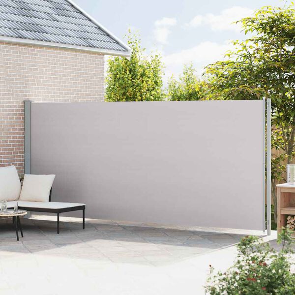 vidaXL Seitenmarkise Ausziehbar 200x600 cm Grau