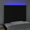 vidaXL LED Kopfteil Schwarz 90x5x118/128 cm Stoff