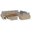 vidaXL Garten-Sofa-Set mit Kissen 13 pcs Beige und Hellgrau