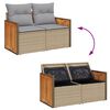 vidaXL Gartensofa-set mit Kissen 13 pcs Beige und Hellgrau Poly-Rattan