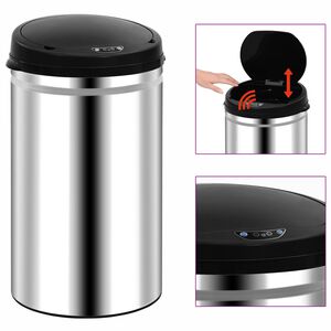 vidaXL Automatischer Sensor-M&uuml;lleimer 40 L Edelstahl
