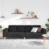 vidaXL Wohnzimmer Couch Schwarz 250 x 77 x 76 cm Polyester