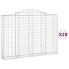 vidaXL Gabionen mit Hochbogen 20Stk. 200x30x140/160cm Verzinktes Eisen