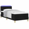vidaXL LED Boxspringbett mit Matratze Schwarz 100 x 200 cm Stoff