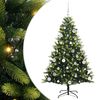 vidaXL K&uuml;nstlicher geflammter Weihnachtsbaum 150 LEDs Gr&uuml;n 150 cm