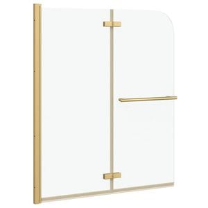 vidaXL Duschabtrennung Transparent und Gold 120 x 140 cm