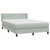 vidaXL Boxspringbett mit Matratze Hellgrau 140x210 cm Samt