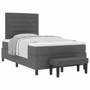 vidaXL Boxspringbett mit Matratze Dunkelgrau 120 x 190 cm Stoff