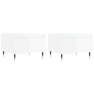 vidaXL Couchtische 2 Stk. Hochglanz-Wei&szlig; 50x46x35 cm Holzwerkstoff