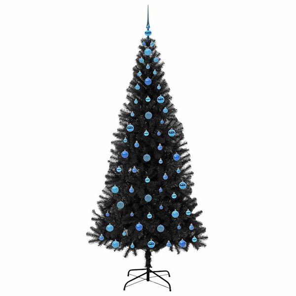 vidaXL Weihnachtsbaum mit 300 LEDs mit St&auml;nder Schwarz 210 cm PVC