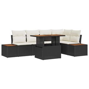 vidaXL Gartensofa-set 6 Stk. Schwarz Poly-Rattan