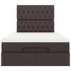 vidaXL Ottoman-Bett mit Matratze Dunkelbraun 120x200 cm Stoff