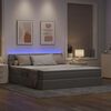 vidaXL Bett mit Stauraum und LED mit Matratze Taupe 180 x 200 cm Stoff