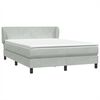 vidaXL Boxspringbett mit Matratze Hellgrau 160x210 cm Samt