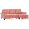 vidaXL 3-Sitzer-Sofa mit Hocker Rosa 180 cm Samt
