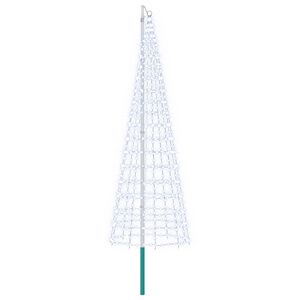 vidaXL Weihnachtsbaum-Lichterkette mit Erdspie&szlig; und Fahnenmast 300 cm