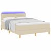 vidaXL LED Boxspringbett mit Matratze mit LED Creme 140 x 200 cm Stoff