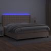 vidaXL Boxspringbett mit Matratze & LED Cappuccino-Braun 200x200cm