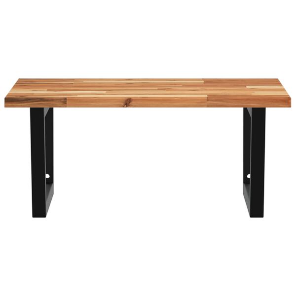 vidaXL Waschbeckenregal Wandmontage Stahl und Akazienholz