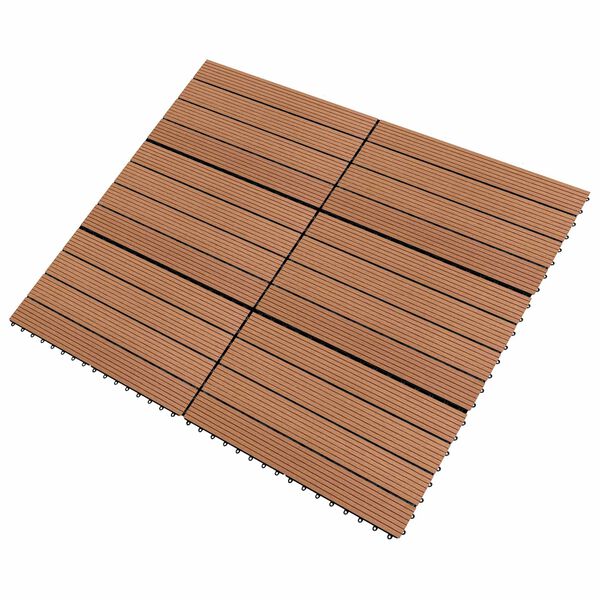 vidaXL Terrassenfliese 6 pcs Braun 60 x 30 cm WPC