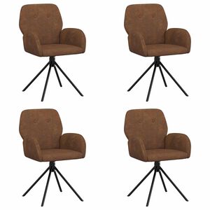 vidaXL Drehstuhl Esszimmer 4 stk. Kunstwildleder Braun 54 x 55 x 86 cm