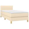 vidaXL Boxspringbett mit Matratze Creme 100x200 cm Stoff