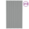 vidaXL Dachpaneel 12 pcs Grau 80 x 45 cm Verzinkter Stahl